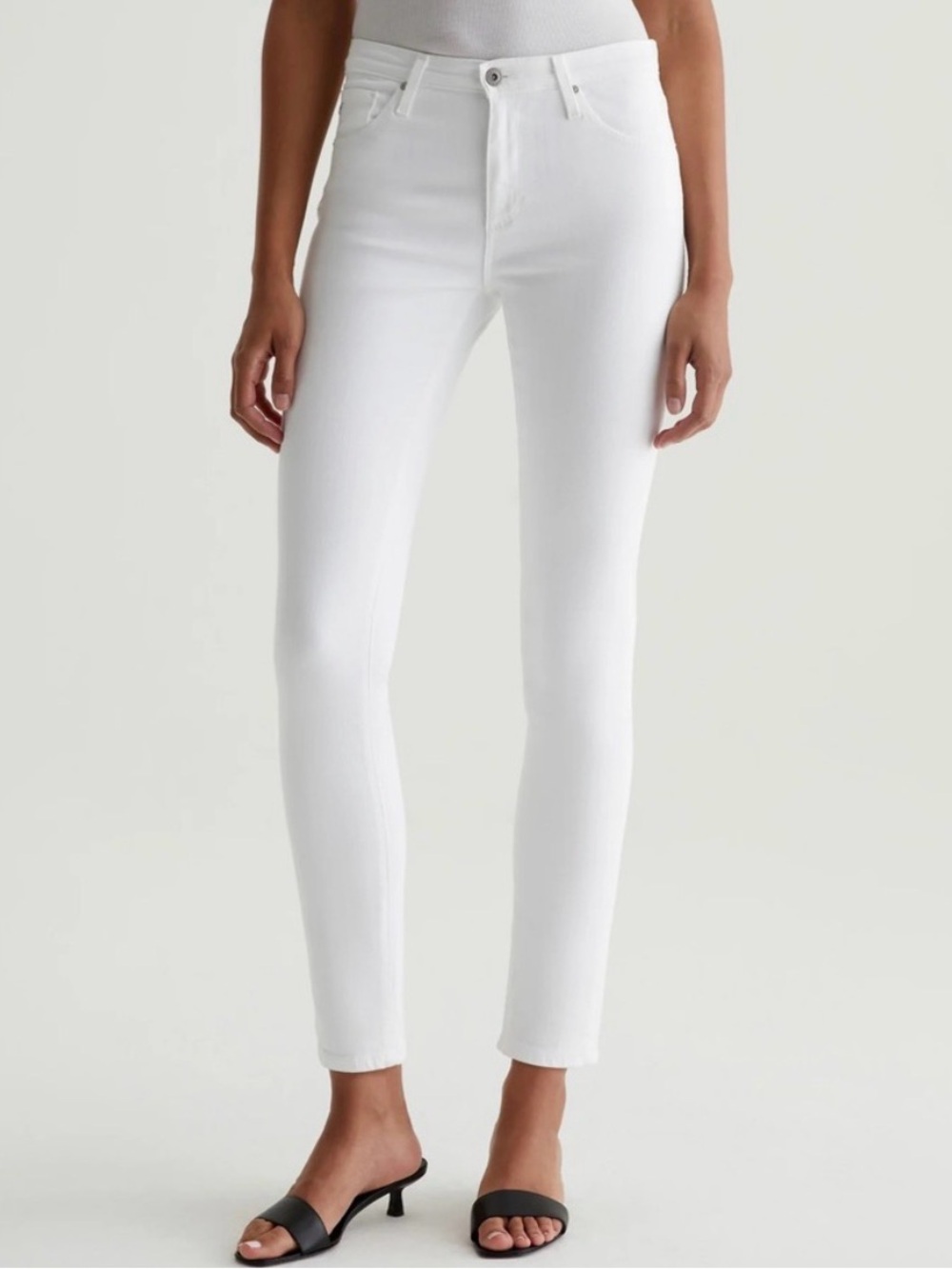 AG The Stilt Cigarette Jean - White Skinny Jeans